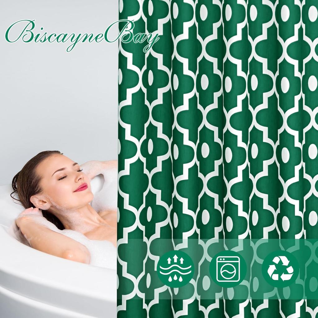 Рождественские Текстурированные Тканевые Шторы для Душа Охотничий Зеленый Марокко Жемчужный Принт Лен Штора для Ванны и Душа Для Декора Ванной Комнаты,