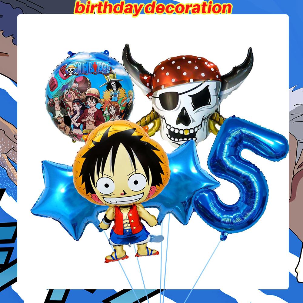 Декор для дня рождения One Piece Воздушные шары Луффи Зоро Одноразовые тарелки для вечеринки Баннер Мешки для подарков Мальчики Принадлежности для детского душа Круглые Сенсорные Сжимаемые Прыгающие