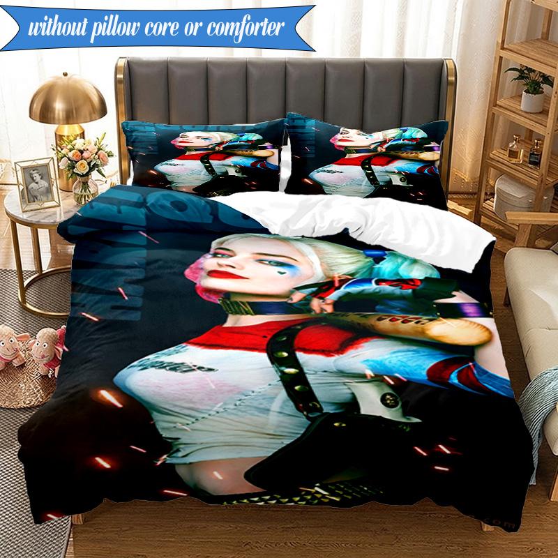 3PCS Quinn Artwork Bedding Set,Including 1pc Duvet Cover And 2pcs Pillowcases Perfect for Bedroom, Dormitory, Fan Christmas gift