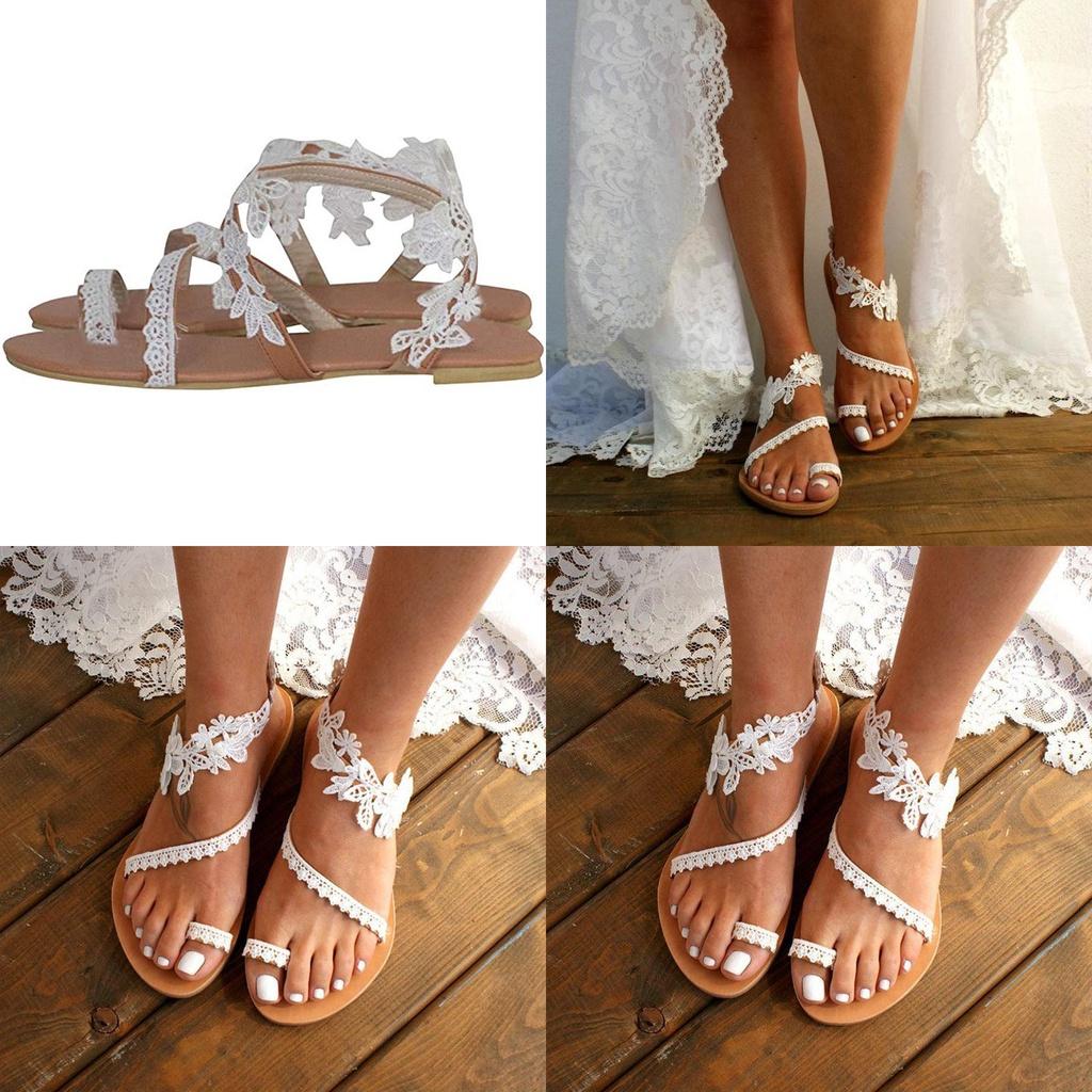Elegant Women's Lace Boho Sandals With Ring Toe For Ultimate Summer Comfort