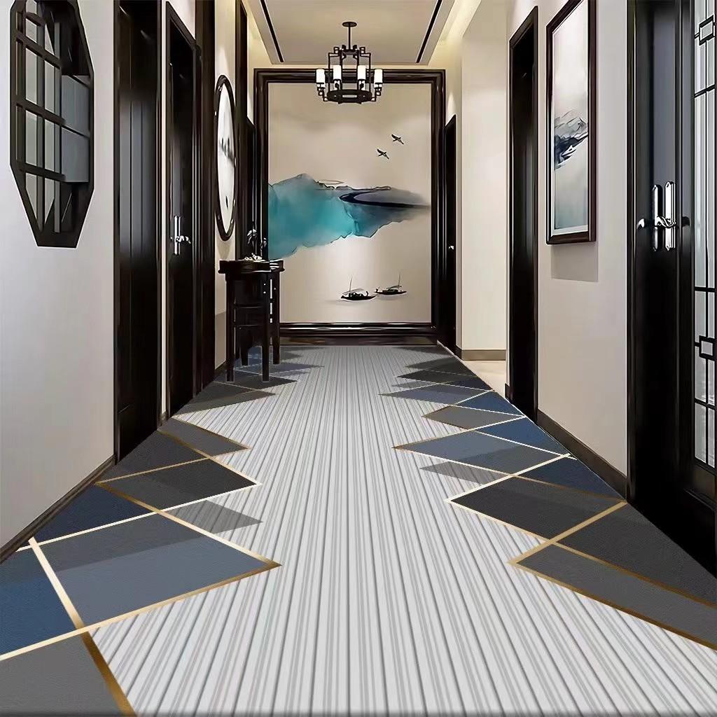 Длинные ковровые дорожки в стиле ретро, ​​эстетические украшения для прихожей роскошного отеля, домашний проход, нескользящий длинный коврик, коврик для дорожки, моющийся