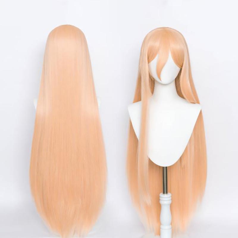 Аниме-бензопила Makima Power Косплей Парик Длинный Оранжевый Розовый Парик Для Ролевых Игр Парик
