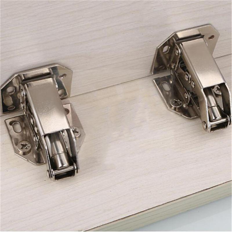 Soft Close No Punching Required Spring Hinges,No Pre-drilled Noiseless Hidden Concealed Cabinet Hinge Furniture Hinge