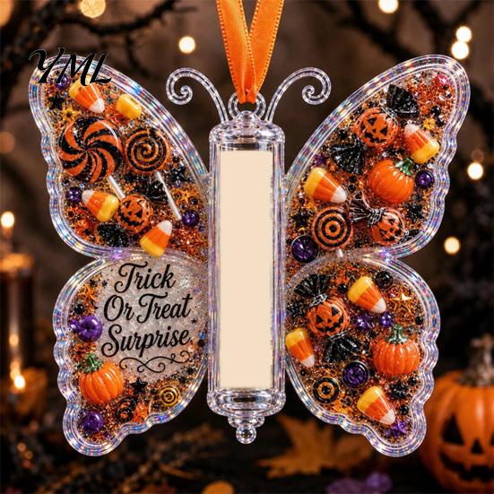 Graduation Money Gift Box Acrylic Butterfly Cash Ornament, Christmas Halloween Holder with Clear Rolled Bill Storage Container Compartment,