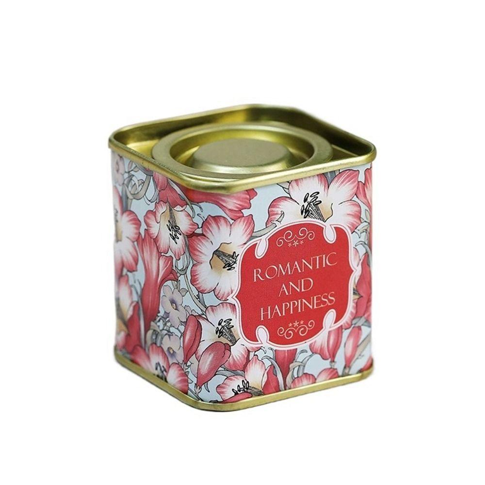 Квадратная жестяная коробка для чая, маленькая металлическая банка для чая, винтажный чай