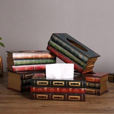 Винтажная книга в форме коробки для салфеток, контейнер для дома, автомобиля, коробка для хранения салфеток, изогнутые узоры, держатель для бумаги, коробка, украшение стола