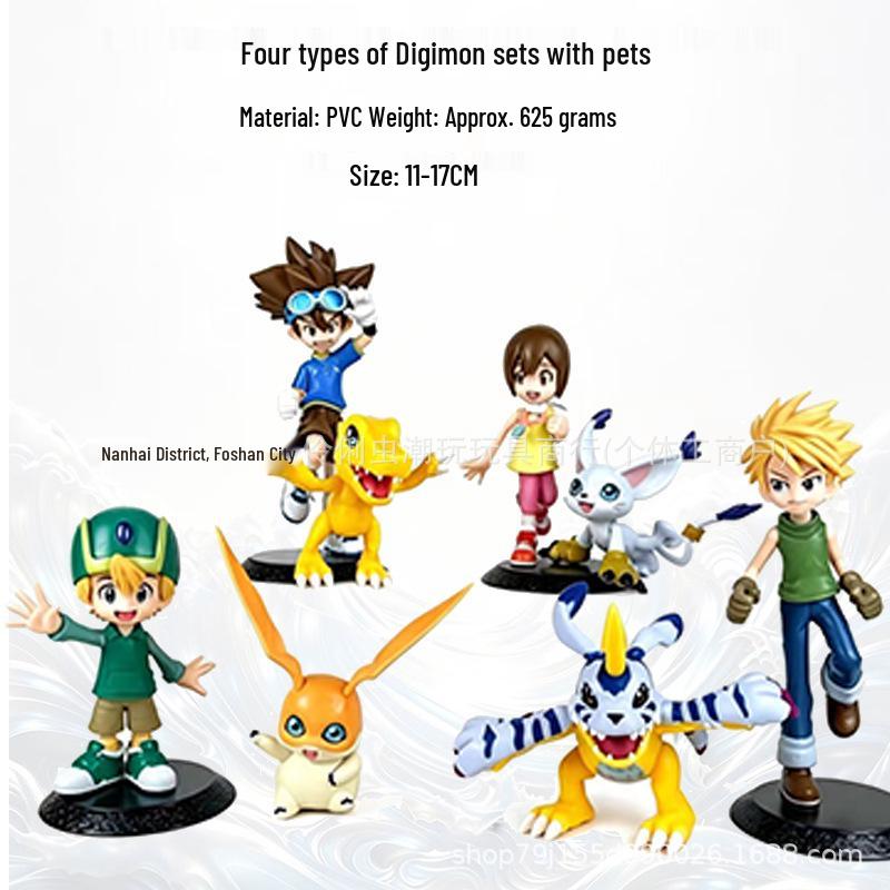 Набор фигурок Digimon из разных стран: Доступны настольные украшения Габумона и Патамона.