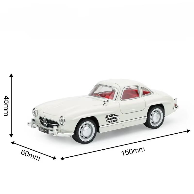 1:32 500k 300sl Модель Игрушки Литой Сплав Винтажный Автомобиль Звук Свет Оттяжка Двери Открываются Украшение Коллекционный Подарок Взрослый Ребенок
