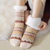1 пара женских зимних носков из овечьей шерсти, носки для пола, в ретро этническом стиле, осень-зима