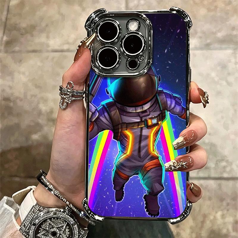 B-Battle R-Royales Plating Phone Case For Iphone 16 17 Pro Max Air 16E 14 15 Plus 12 13 Mini Anti-Fall Airabag Cover