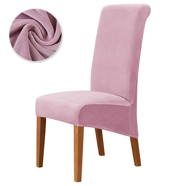 Универсальный чехол для обеденного стула с высокой спинкой, чехлы для стульев из эластичного бархата, чехлы для стульев с длинной спинкой для столовой, кухни, офиса