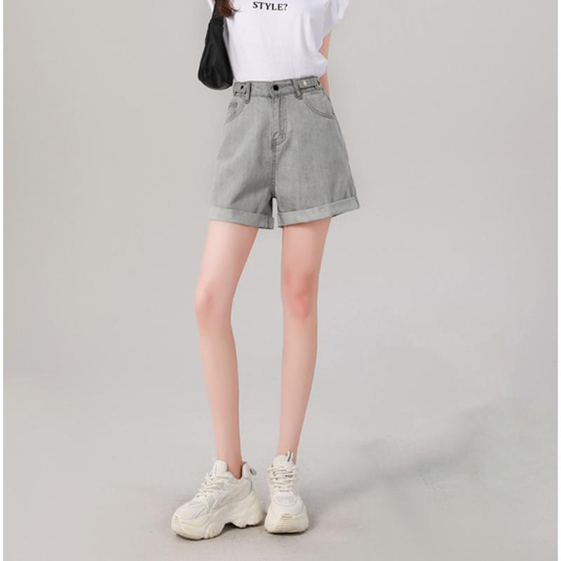 Летние женские модные джинсы, джинсовые шорты, свободные повседневные шорты для завивки, джинсы с эластичной резинкой на талии, большие размеры