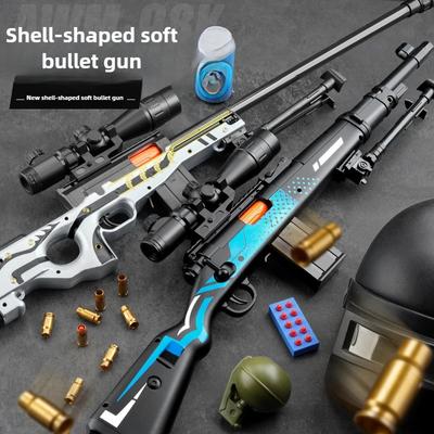 Игрушечный пистолет с мягкими пулями AWM Safe Shell - Игровая модель для детей с ручным режимом - Приятный опыт стрельбы