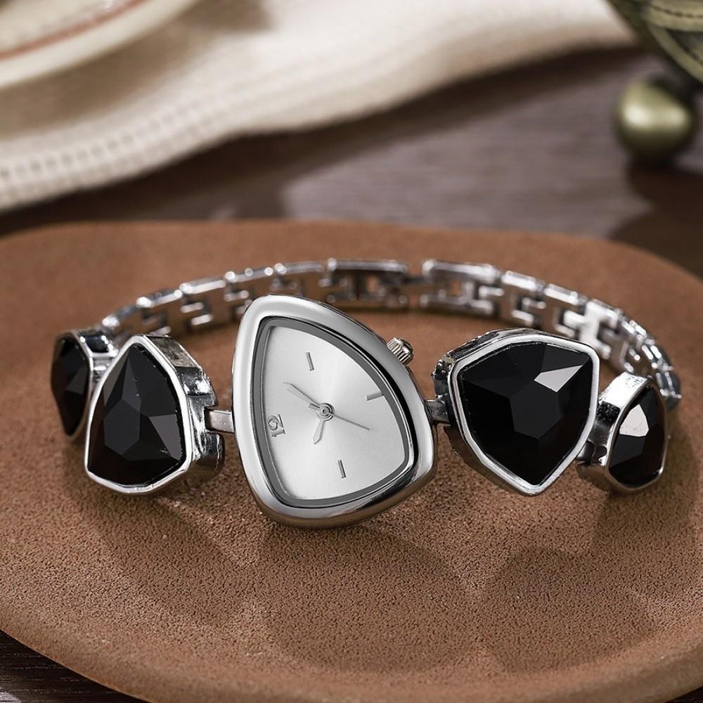 Simple Irregular Design Watch Minimalist Colorful Fashion Watch Big Rhinestone Watch Evening Party