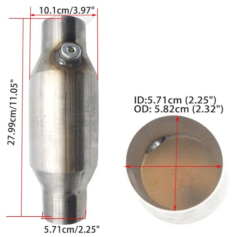 2'' 2.25'' 2.5'' 3" Универсальный каталитический нейтрализатор Датчик кислорода 400 ячеек Высокопоточный глушитель Катализатор Круглый двигатель 2.4 л