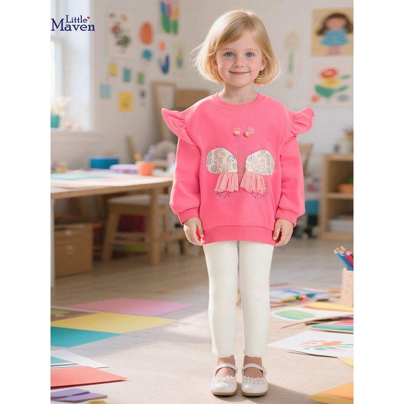 Little Maven Фабрика-источник Экспорт Детская одежда Милый свитшот для девочек Осенний топ с длинным рукавом для детей