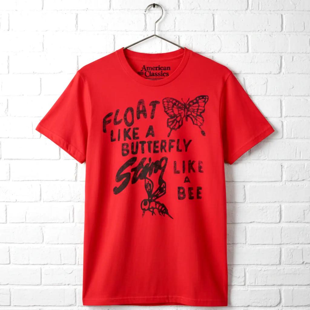 Muhammad Ali Float Like A Butterfly Men's Red T Shirt