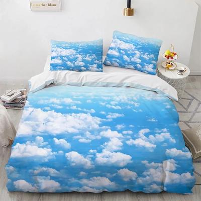 Комплект пододеяльника Blue Sky Cloud King Queen Full Size для детей, мальчиков, девочек, полиэстеровый постельный комплект, чехол для одеяла, пейзажный узор