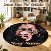 Round Rug Custom NameLady Gaga Pattern Non Slip Carpet Home Floor Decor