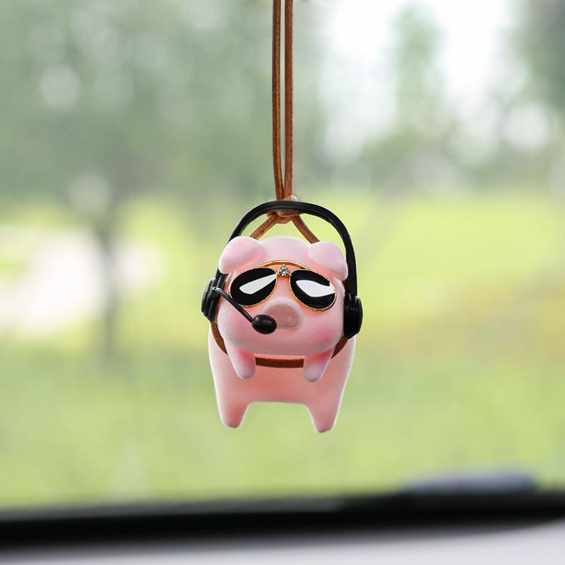 Cute Pig Car Accessorie Pendant Auto Rearview Mirror Pendant Birthday Gift Auto Decoraction Ornaments Coche