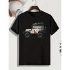 Men's Stylish Car Print T-Shirt - Comfy Summer Wear, Crew Neck, Perfect for Casual Outings & Resort Vacations