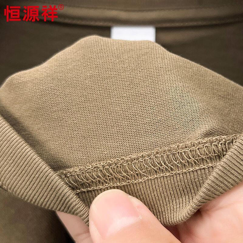 Мужская хлопковая футболка с длинным рукавом Hengyuanxiang, плотная, с вышивкой