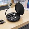 Портативная многофункциональная коробка для хранения кабелей данных, держатель для мобильного телефона с быстрой зарядкой 60 Вт, набор зарядных кабелей, адаптер с несколькими разъемами