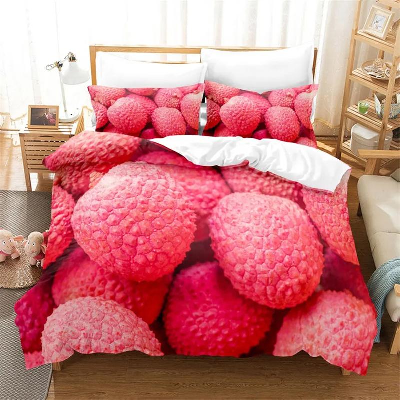 3D Summer Tropical Fruit Duvet Cover with Pillowcase King Full Size Queen Double Bed Quilt Case Linens Single Twin Bedding Sets