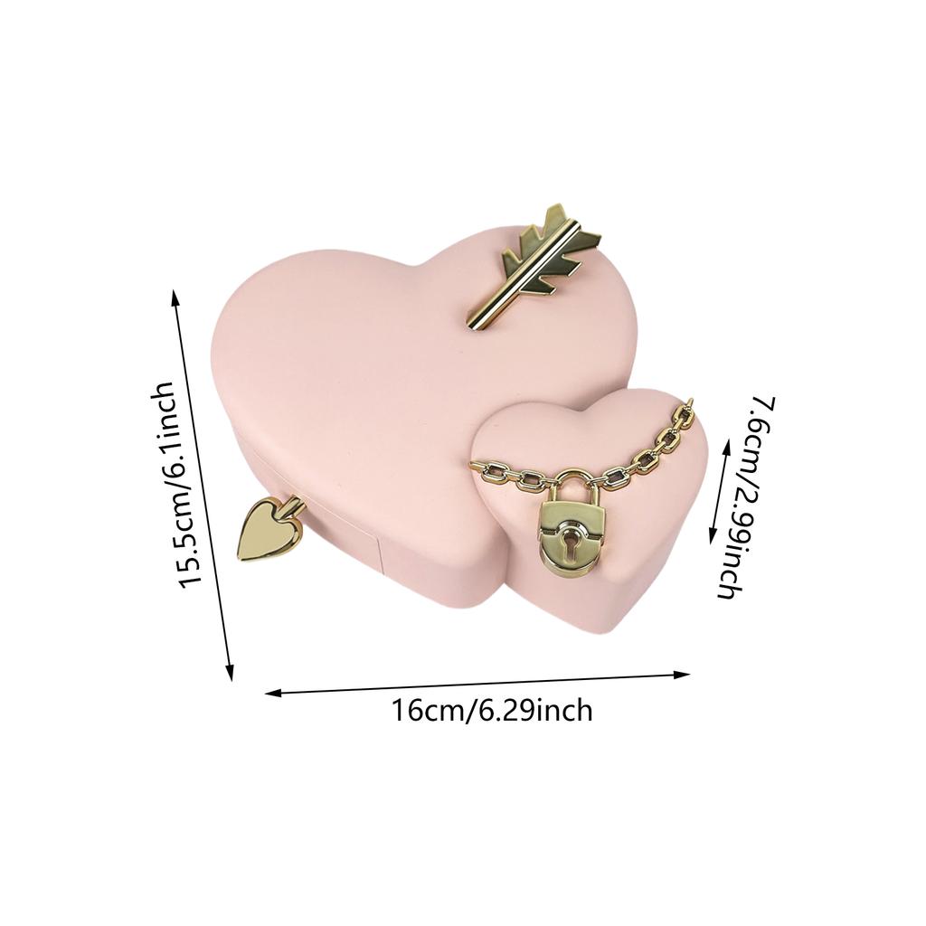 Шкатулка для украшений в форме сердца со стрелами, упаковка для подарков на День святого Валентина, органайзер для нежных аксессуаров, подарки на день рождения