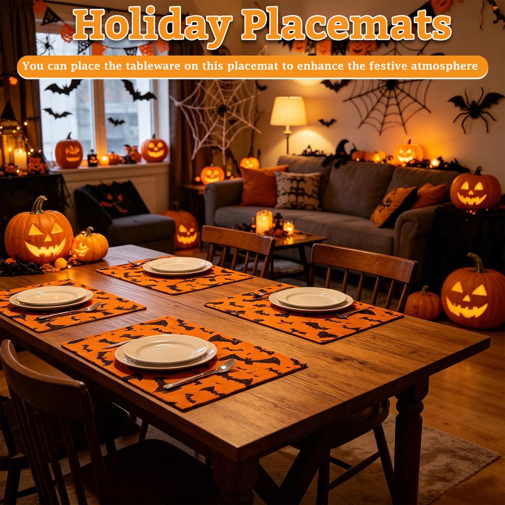 Halloween Placemats Design Place Mats for Holiday Party Decorations