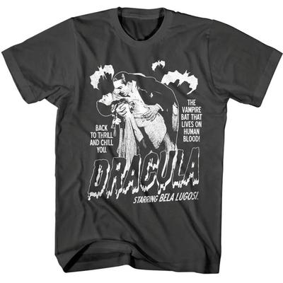 Мужская винтажная футболка Bela Lugosi Dracula Цитата «В день твоей смерти» Дизайн с летучей мышью-вампиром Повседневная хлопковая футболка на каждый день