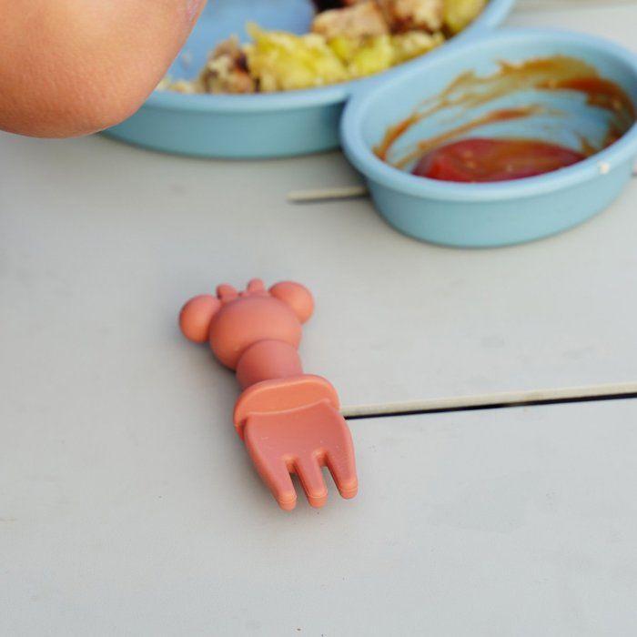 SET DE 2 COUVERTS SILICONE - 2 PCS silicone cutlery set MINNIE