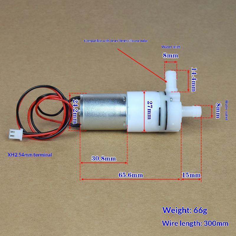 Mini 370 Motor Water Pump Large Flow DC 12V-24V Easy Installation for DIY Aquarium Dispenser Fountain Circulation
