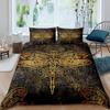 Bohemian Dragonfly Duvet Cover Set King Size Mandala Paisley Bedding Set Purple Tie Dye Iridescent Hippie Polyester Quilt Cover