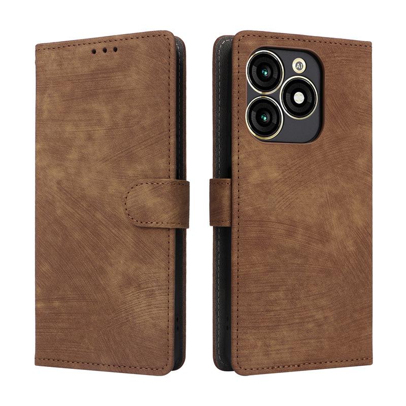 Leather Flip Cover for Itel A70 PU Phone Case Full-Body Protection Shockproof with [RFID Blocking]