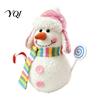 Warm White LED Hanging Decor Lighted Snowman Christmas Ornament with Knitted Hat, Light Cute Holiday Tabletop Pendant for Tree, Decorations Gift Kids