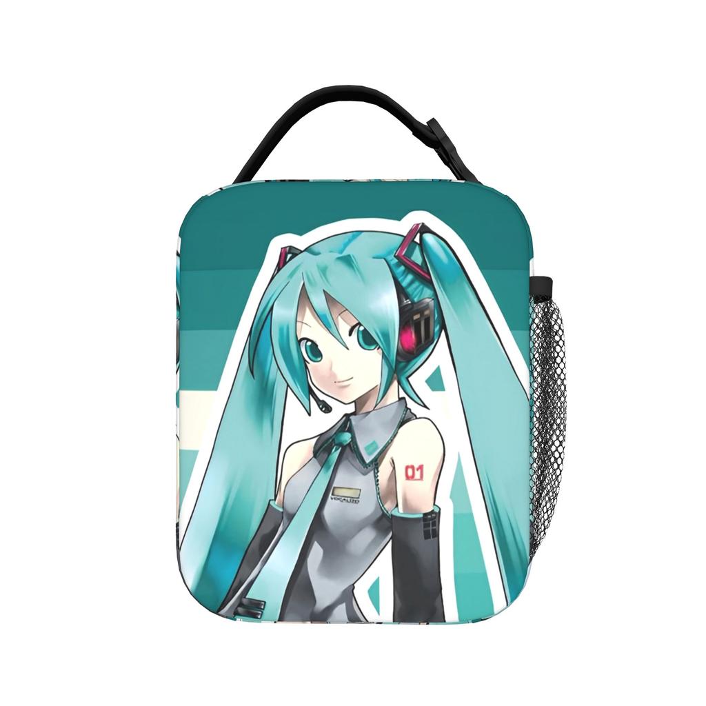 Термосумка для ланча Hatsune Miku, многоразовая, контейнер для еды Каваи Аниме, водонепроницаемая сумка-тоут, ланч-бокс, сумка для еды, для колледжа