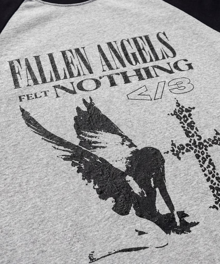 SAINTPAIN Sp Fallen Angels Heavyweight Raglan Short Sleeve Tee Melange Grey