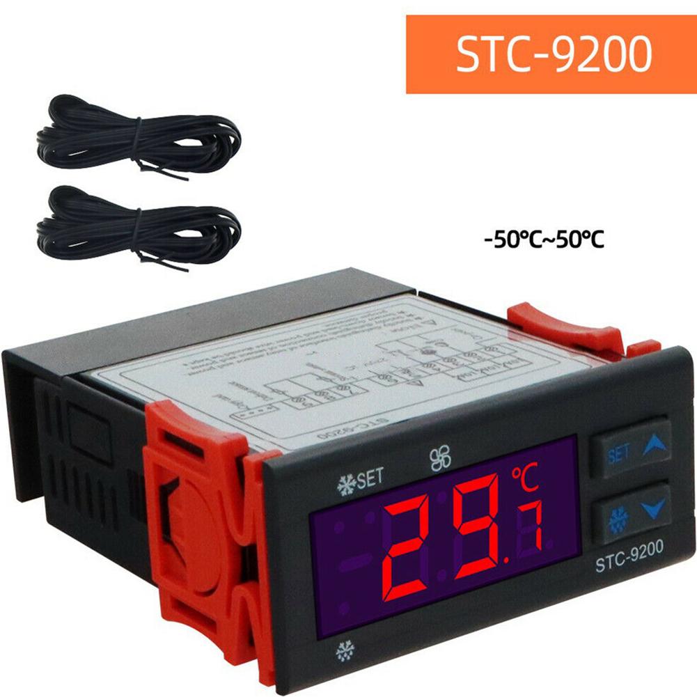 Цифровой терморегулятор AC 220V STC9200 для эффективного управления температурой с двойными датчиками и функцией разморозки