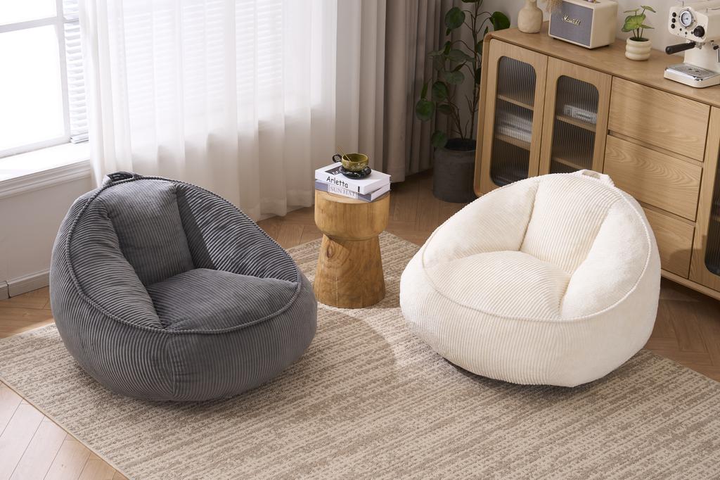 Bean Bag, Bean Bag for Adults and Children, for Living Room, Bedroom, Playroom, Office-Medium (Light Gray)