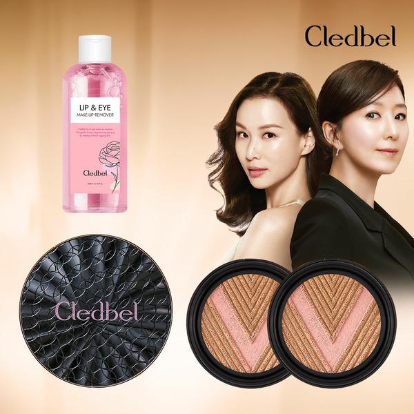 Cledbel Glow Powerlift V-Cushion 1 x + 2 refills + Lip & Eye Remover.