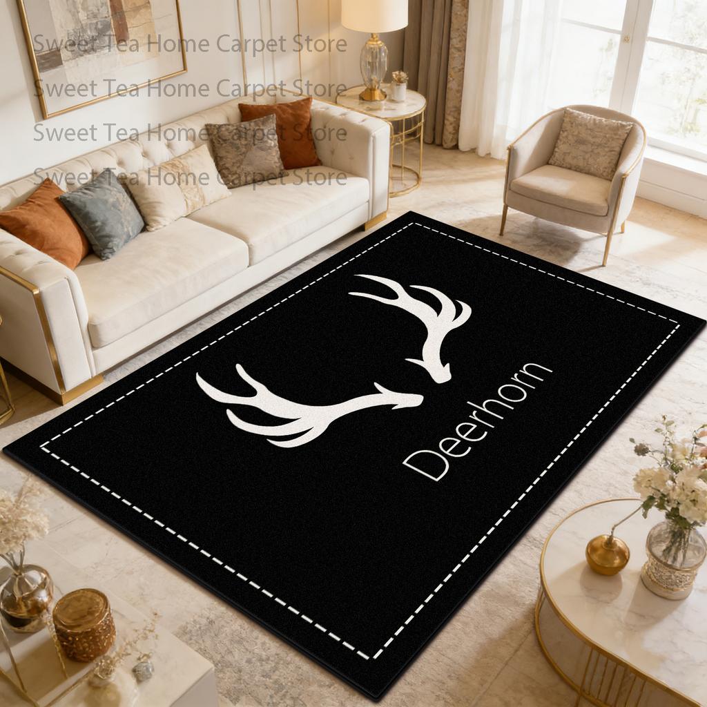 Modern simple style antler Large living room carpet Machine washable non-slip ecoration bedroom rug soft office Luxury floor mat