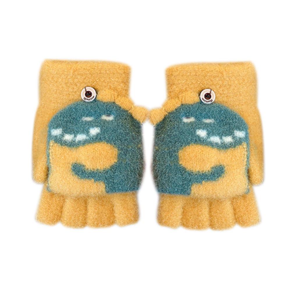 Утолщенные перчатки осень-зима, детские перчатки с мультяшным принтом, теплые варежки для мальчиков и девочек