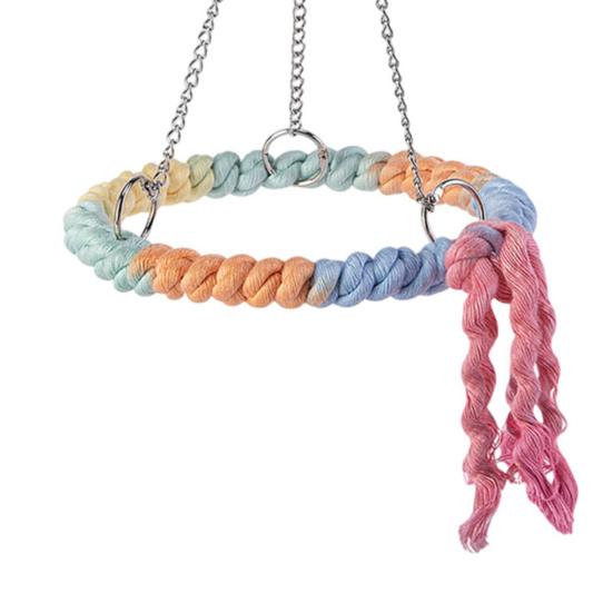 Игрушка для попугая, круглая веревка, игрушка для попугая, жевательная резинка, подставка для птиц, подвесная игрушка, качели, кольцо, аксессуар для клетки для птиц