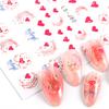 2 Sheets Cute Love Heart Nail Art Stickers Sweet Style Ultra-thin Heart Decals DIY Manicure Adhesive Nail Decorations Nail Supplies