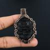 Black Tourmaline Pendant Gemstone Jewelry, 999 Copper Wire Wrapped Pendant, Handmade Amazing Pendant Jewelry