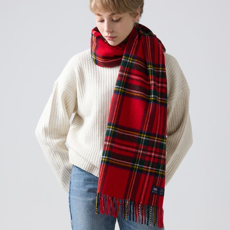 ABRAHAM MOON Шаль-шарф из мериносовой шерсти 50 см - Королевский Стюарт