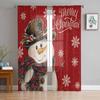 Christmas Snowman Snowflake Curtains For Living Room Bedroom Home Decoration Window Voile Tulle Curtain Drapes