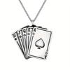 Мужское ожерелье Spades K Tone Poker с черепом, подвеска для мужского казино, игральная карта Fortune