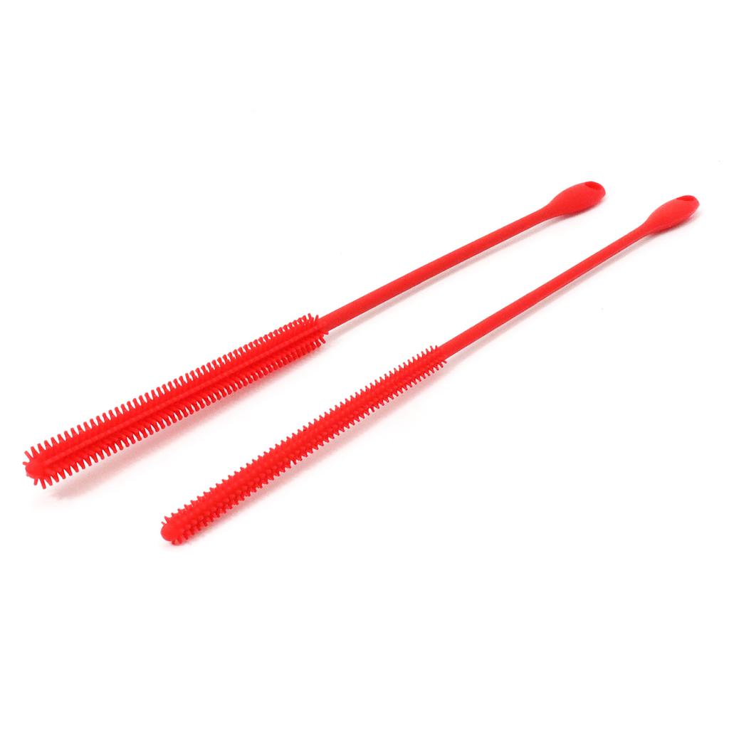 2 шт. Силиконовые щетки для соломинок, удлиненная щетка для чистки соломинок, многоразовая дорожная щетка для чистки соломинок, сгибаемая